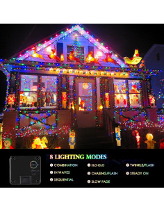 Luces Navideñas Solares 320 LED Multicolor 55m IP65 2