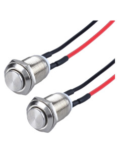 Paquete de 2 Interruptores Momentáneos DMWD 12mm IP66