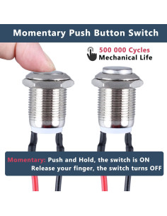 Paquete de 2 Interruptores Momentáneos DMWD 12mm IP66 2