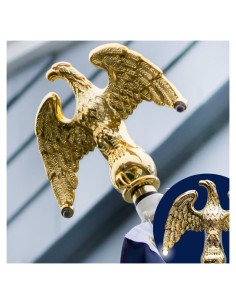 Luz LED Solar para Asta de Bandera Solar Eagle Oro