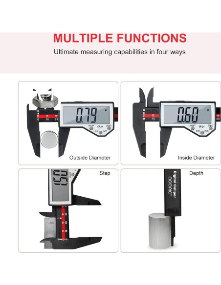 Calibrador Digital Adoric 0-15.24 cm Pantalla LCD IP54