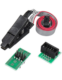 Programador USB CH341A + Clip SOIC8 + Adaptadores 1.8V y DIP8 2