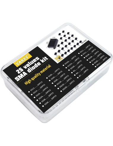 Kits de Diodos Rectificadores SMA 25 Valores 500 Pcs