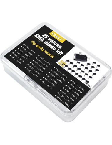 Kits de Diodos Rectificadores SMA 25 Valores 500 Pcs