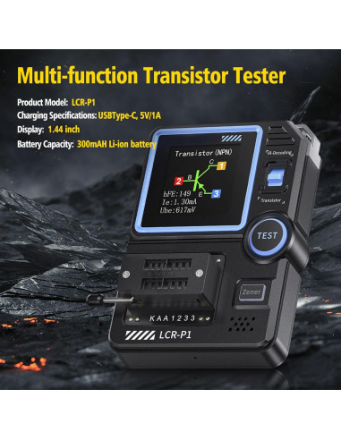Probador de Transistores LCR-P1 Multifuncional con Pantalla Color
