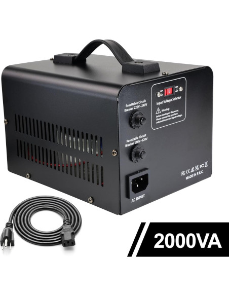 Transformador Convertidor de Voltaje 2000W Yinleader 110/220V