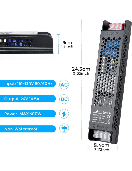 Fuente de Alimentación LED 24V 400W LEDMaker - 16.5A