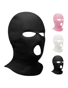 Máscara de Invierno Tejida 3 Agujeros Cálida para Adultos