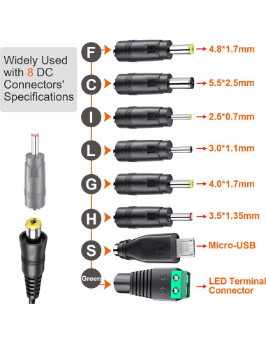 Adaptador de CA Universal SoulBay 36W 3V-12V 3000mA con 8 Conectores