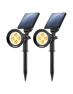 Luces Solares Nekteck 2 Paquete Focos LED 200 Lúmenes