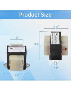 Transformador HVAC Rheem 46-24124-06 40VA 120/24V 2 Agujeros 2