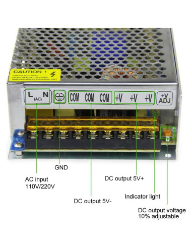Fuente de Poder DC 5V 40A ALITOVE 200W Adaptador 110V/220V