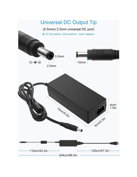Adaptador de Corriente ALITOVE 36V 4A 144W AC/DC 100-240V