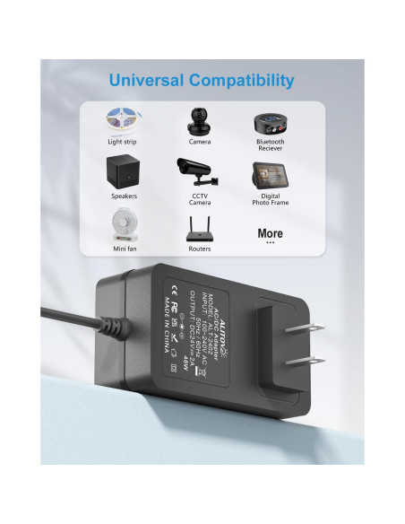 Fuente de Poder ALITOVE 24V 2A 48W Adaptador AC/DC 1.98m