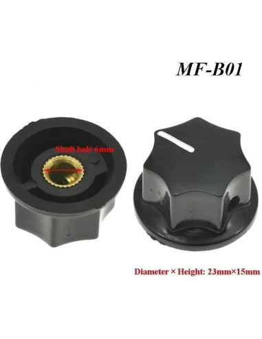 10 Perillas de Baquelita MF-B01 MF-B02 MF-B03 6MM para Potenciómetro