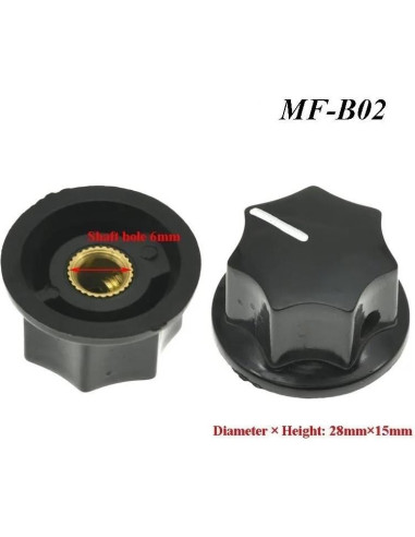 10 Perillas de Baquelita MF-B01 MF-B02 MF-B03 6MM para Potenciómetro