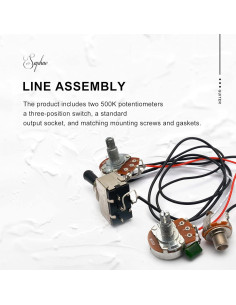 Arnés de Cableado para Guitarra Eléctrica SAPHUE 2 Pastillas 500K 2