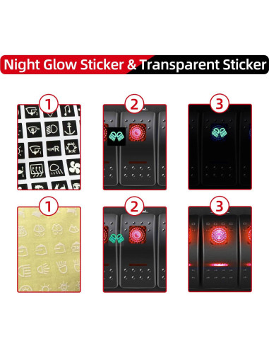 Panel de Aluminio 3 Gang FXC Rojo con Interruptores ON/OFF LED