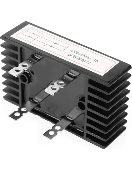 Rectificador de Puente de Diodo 100A 1600V 2 Fases con Disipador