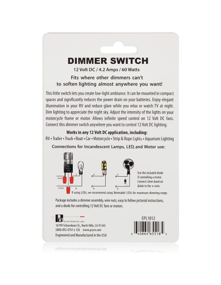 Atenuador 12V PCA Electronics para LED y Halógeno - Negro