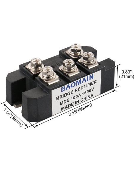 Rectificador de Puente Baomain MDS-100A 100A 1600V 5 Terminales