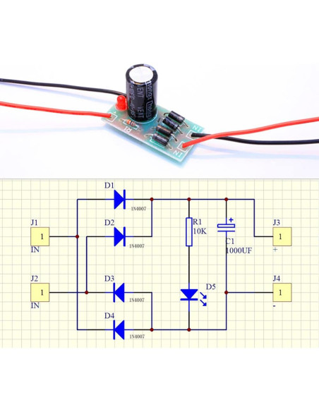Módulo Rectificador AC-DC 1N4007 QINIZX 6V-32V 1A