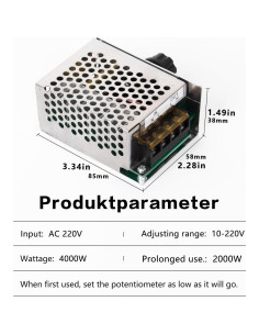 Regulador de Voltaje AC 4000W TJQ 10-220V Controlador 2