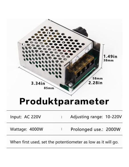 Regulador de Voltaje AC 4000W TJQ 10-220V Controlador