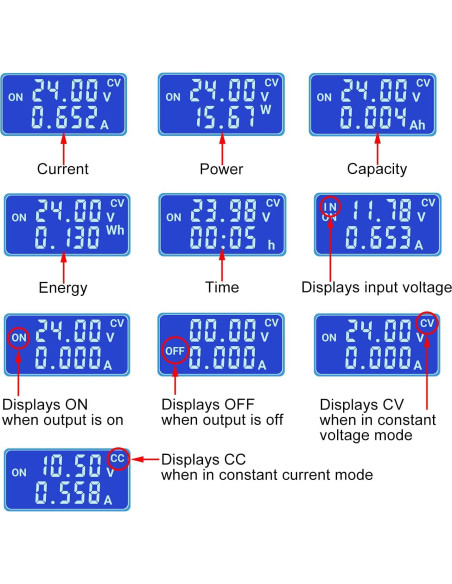 Convertidor Drok Buck Boost 5-30V a 0.6-30V 35W LCD