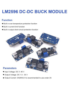 Convertidor Buck LM2596 Ajustable 3A Estabilizador de Voltaje 2