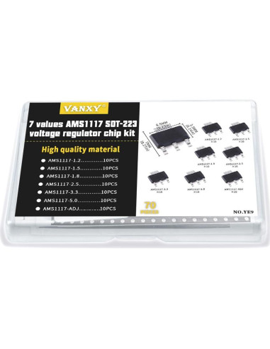 Kits Reguladores Voltaje SMD AMS1117 7 Valores 70 Pcs
