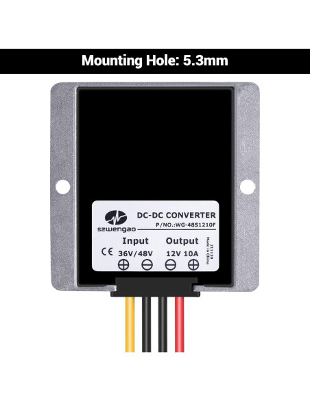 Convertidor 48V a 12V BANRIA 20A 240W IP68 para Carro de Golf