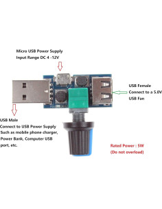Controlador de Velocidad Sin Escalas USB NOYITO 5V (Paquete de 2) 2