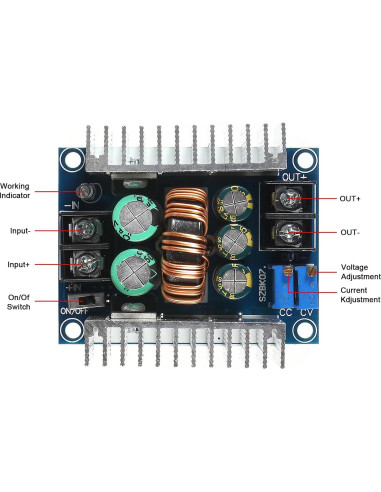 Módulo Regulador de Voltaje Ajustable 20A XIITIA DC 6-40V