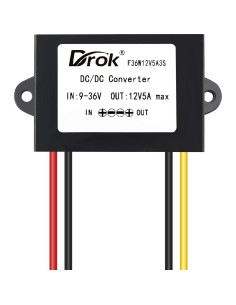 Estabilizador DC-DC DROK 12V 5A 60W Impermeable 2