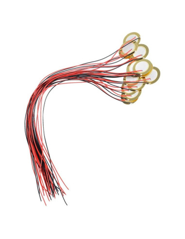 15 Discos Piezo Pickup TIMESETL 27mm con Cables 33mm