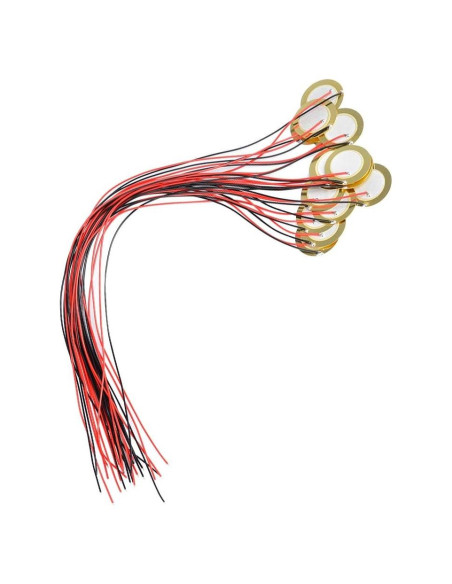 15 Discos Piezo Pickup TIMESETL 27mm con Cables 33mm