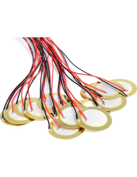 15 Discos Piezo Pickup TIMESETL 27mm con Cables 33mm