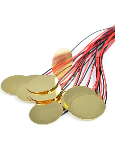 15 Discos Piezo Pickup TIMESETL 27mm con Cables 33mm