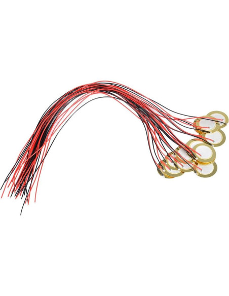 15 Discos Piezo Pickup TIMESETL 27mm con Cables 33mm