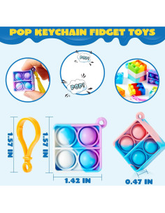 Llavero Pop Fidget Cuadrado Joyin 90 Pack Juguetes Sensoriales 2