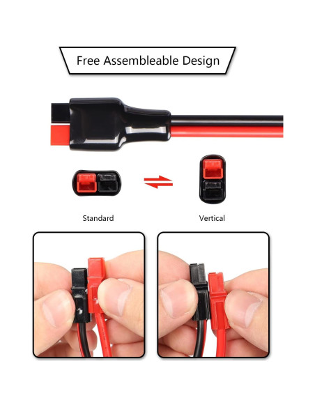 CERRXIAN Cable XT60 Hembra a Panel Solar 1m 30A 12AWG
