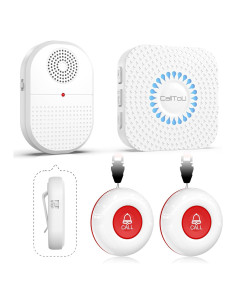 CallToU Botón de Llamada Inalámbrico para Cuidadores 2 Receptores