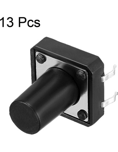 Interruptor Táctil Momentáneo uxcell 4 Pines 12x12x13mm 13PCS