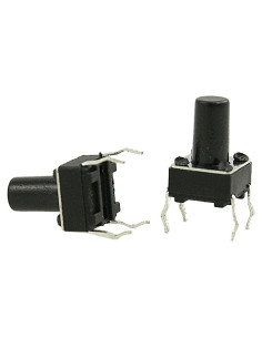 Interruptor Táctil uxcell 100 Pcs 6x6x9mm 4 Pines Negro