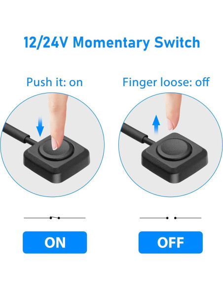 Interruptor Momentáneo Linkstyle 10 Pcs 12V/24V Montaje Superficial