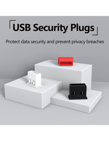10 Pcs Tapón de Seguridad USB-A Femenino WXZRLIU Negro