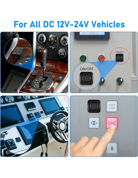 Interruptor Momentáneo Linkstyle 10 Pcs 12V/24V Montaje Superficial