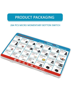 Kit de 264 Micro Interruptores Táctiles Minidodoca - 27 Tipos 2