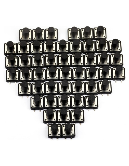 Interruptor Táctil SMD 4 Pin 12x12mm jujinglobal - Paquete 50 Pzas